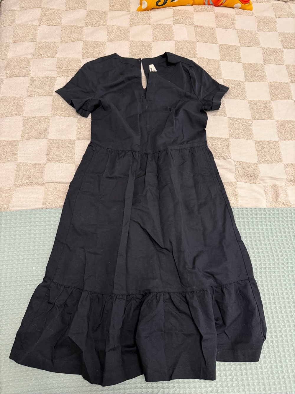 Pact‎ Organic Cotton Canopy Linen Blend Notch Neck Dress M